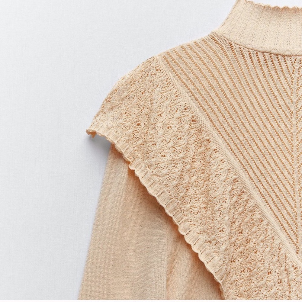 ZARA Ruffled Knit Sweater - Picture 4 of 5